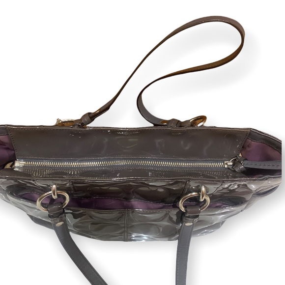 Coach Dark gray Gallery Embossed Patent Leather Tote - Picture 9 of 9